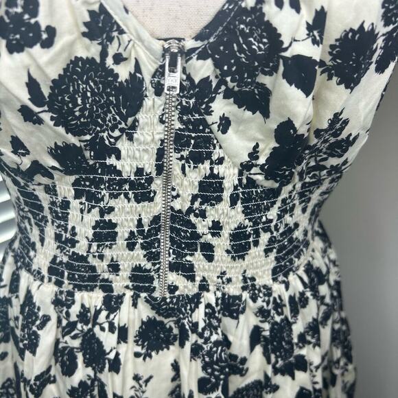 The Drop Women's Daksha Cotton Smocked Zipper Detail Dress Size Medium - Picture 2 of 6